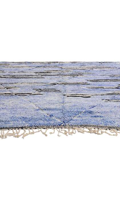 10 x 13 Modern Blue Beni Mrirt Moroccan Rug 21184