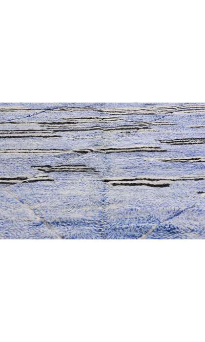 10 x 13 Modern Blue Beni Mrirt Moroccan Rug 21184