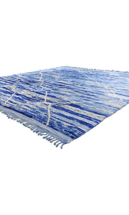 11 x 12 Modern Blue Beni Mrirt Moroccan Rug 21151