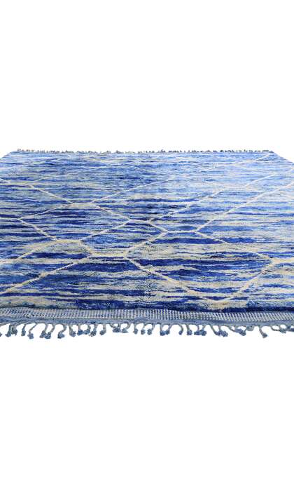 11 x 12 Modern Blue Beni Mrirt Moroccan Rug 21151
