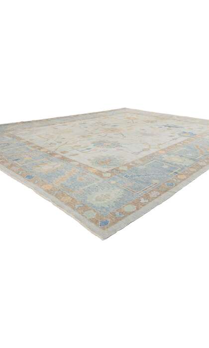 10 x 13 Modern Light Gray Turkish Oushak Rug 54013