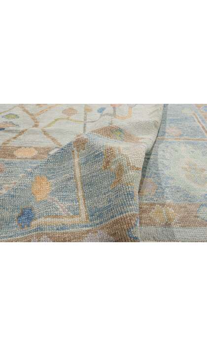 10 x 13 Modern Light Gray Turkish Oushak Rug 54013