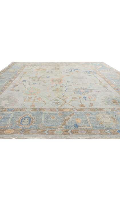 10 x 13 Modern Light Gray Turkish Oushak Rug 54013