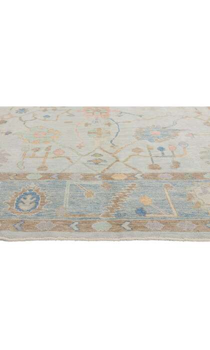 10 x 13 Modern Light Gray Turkish Oushak Rug 54013