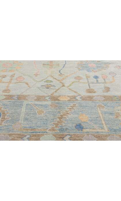 10 x 13 Modern Light Gray Turkish Oushak Rug 54013