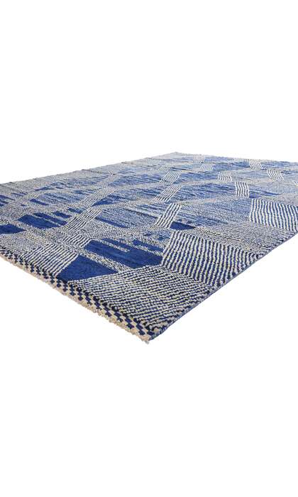 10 x 14 Blue Modern Moroccan Rug 80586