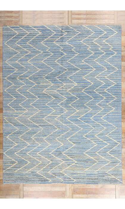 10 x 14 Modern Blue Moroccan Rug 80642