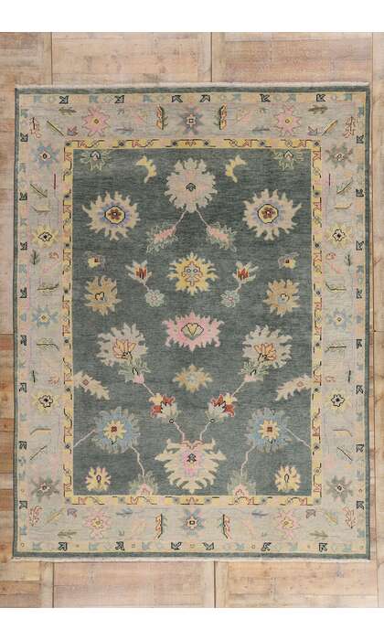 9 x 12 Modern Colorful Oushak Rug 30503