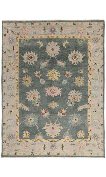 9 x 12 Modern Colorful Oushak Rug 30503