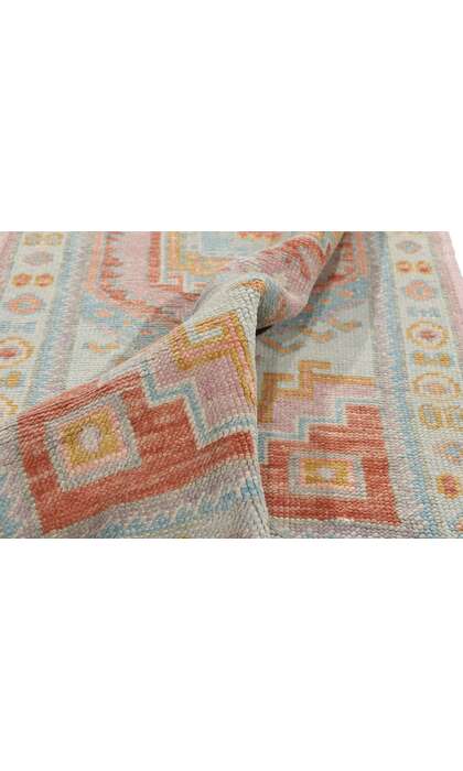3 x 14 Modern Colorful Turkish Oushak Rug 54009