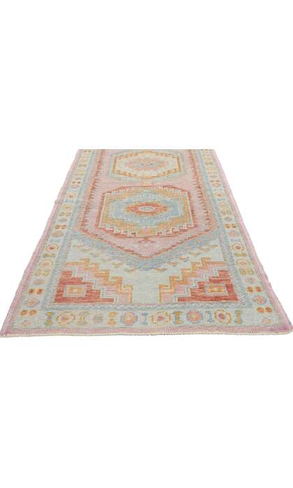 3 x 14 Modern Colorful Turkish Oushak Rug 54009