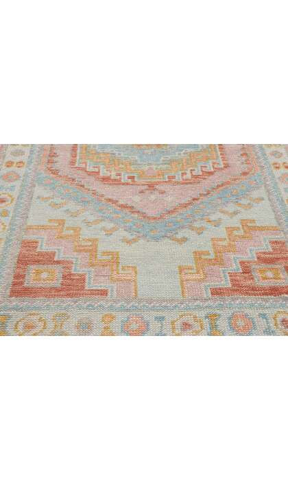 3 x 14 Modern Colorful Turkish Oushak Rug 54009