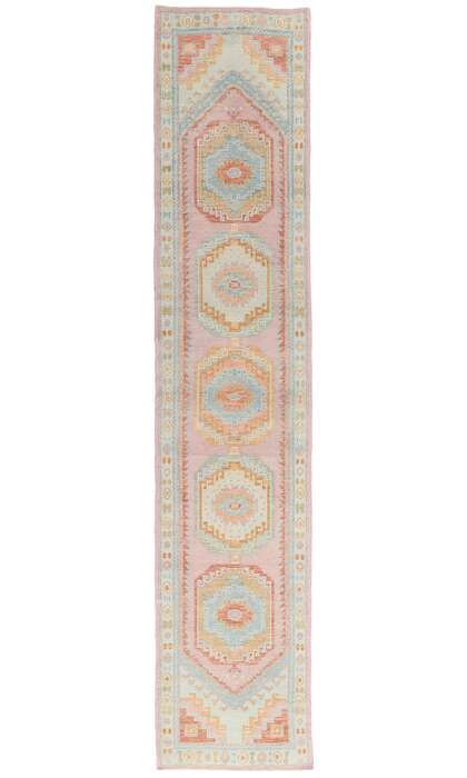 3 x 14 Modern Colorful Turkish Oushak Rug 54009