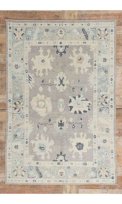 5 x 7 Modern Gray Turkish Oushak Rug 54010