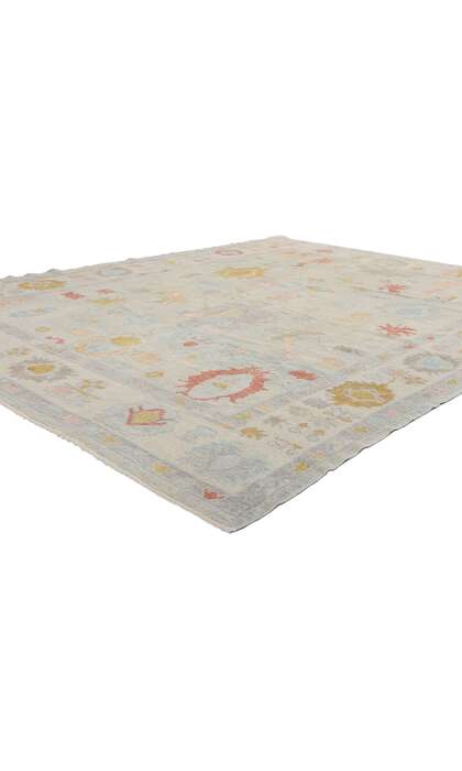 8 x 10 Modern Light Blue Turkish Oushak Rug 54008