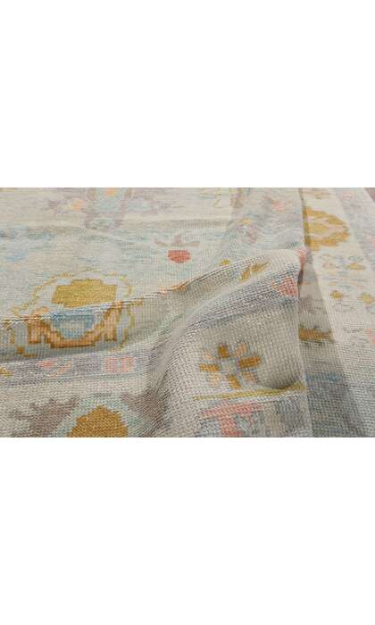 8 x 10 Modern Light Blue Turkish Oushak Rug 54008
