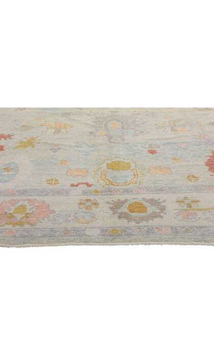 8 x 10 Modern Light Blue Turkish Oushak Rug 54008