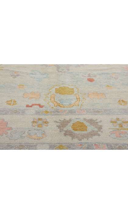 8 x 10 Modern Light Blue Turkish Oushak Rug 54008