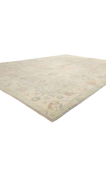 10 x 14 Modern Light Gray Turkish Oushak Rug 54004