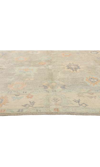 10 x 14 Modern Light Gray Turkish Oushak Rug 54004