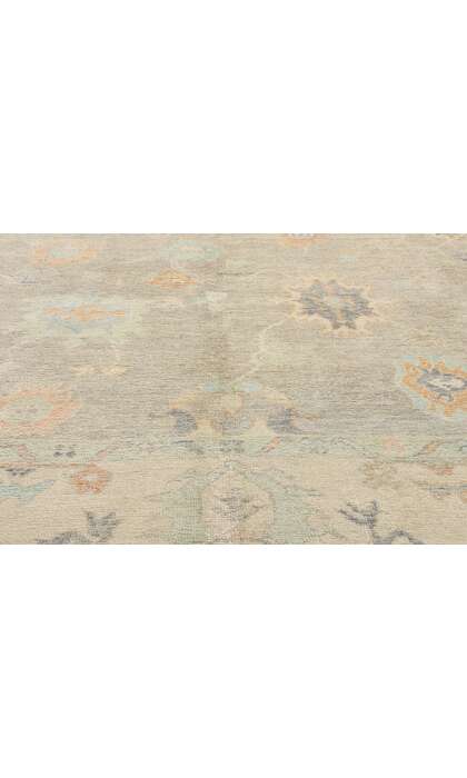10 x 14 Modern Light Gray Turkish Oushak Rug 54004
