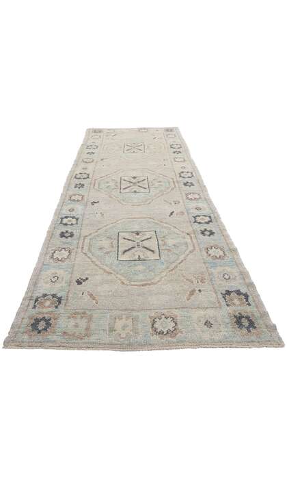 3 x 11 Modern Light Gray Turkish Oushak Rug 54011