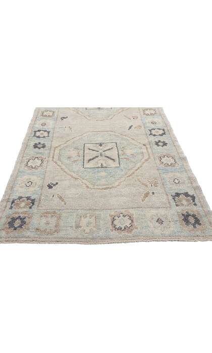 3 x 11 Modern Light Gray Turkish Oushak Rug 54011