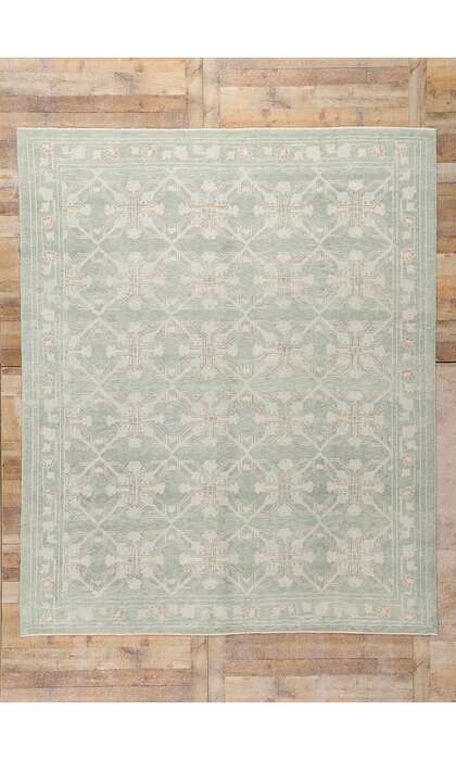 8 x 10 Light Green Turkish Oushak Rug 54006