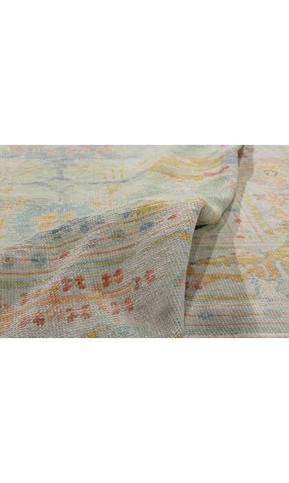 8 x 9 Modern Light Green Turkish Oushak Rug 54015