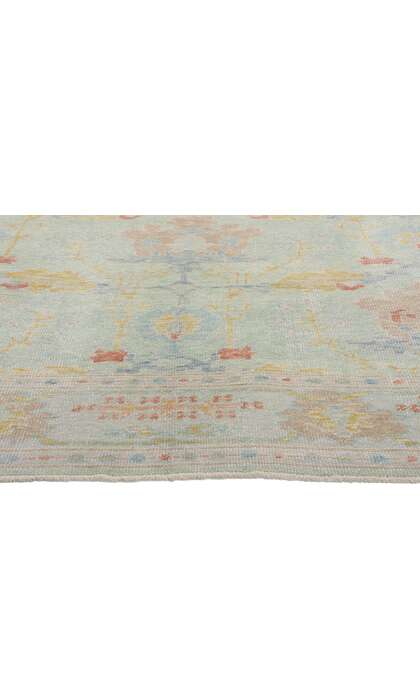 8 x 9 Modern Light Green Turkish Oushak Rug 54015