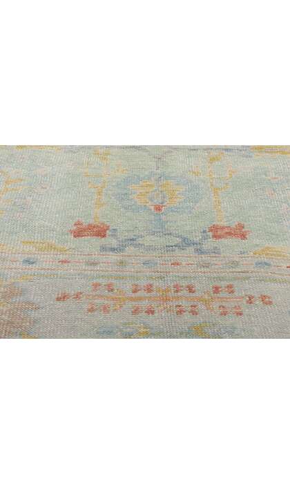 8 x 9 Modern Light Green Turkish Oushak Rug 54015