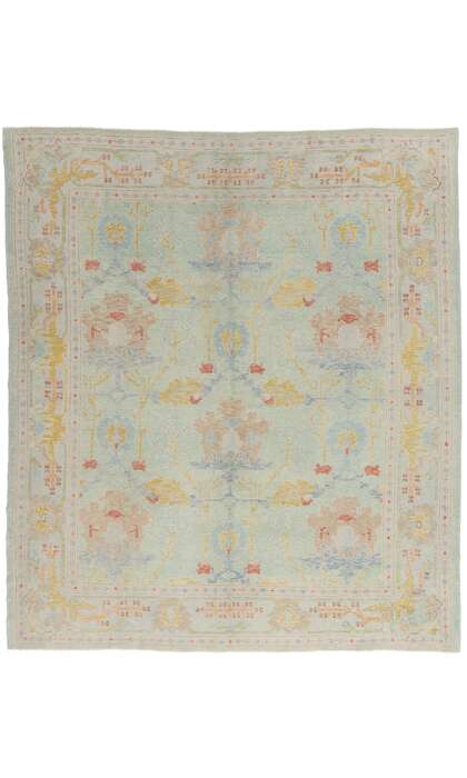 8 x 9 Modern Light Green Turkish Oushak Rug 54015