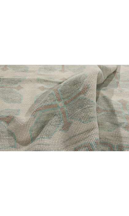 8 x 9 Modern Light Green Turkish Oushak Rug 54007