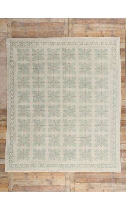8 x 9 Modern Light Green Turkish Oushak Rug 54007