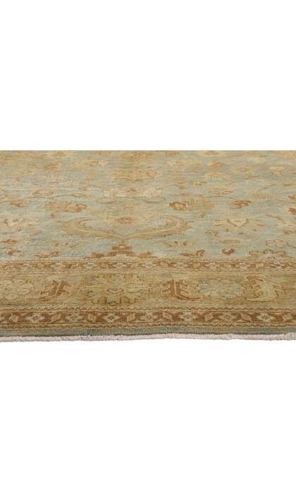 9 x 13 Vintage-Inspired Light Green Oushak Rug 30185