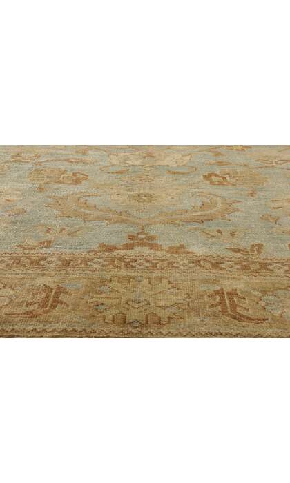 9 x 13 Vintage-Inspired Light Green Oushak Rug 30185