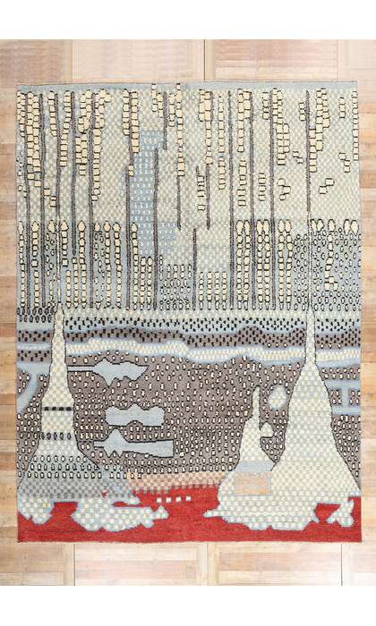 10 x 14 Modern Abstract Moroccan Rug 80644