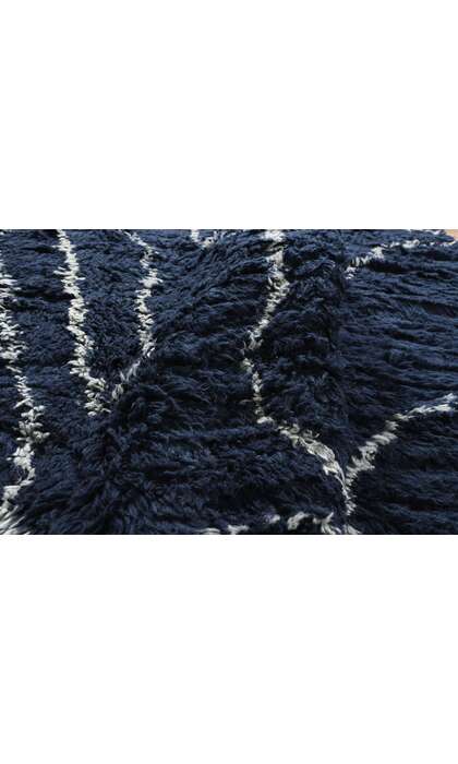 11 x 13 Modern Navy Blue Moroccan Rug 30387