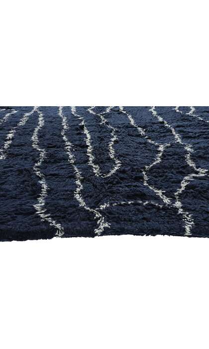 11 x 13 Modern Navy Blue Moroccan Rug 30387
