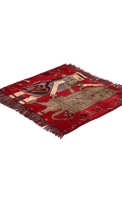 2 x 2 Vintage Persian Shiraz Pictorial Rug 79265