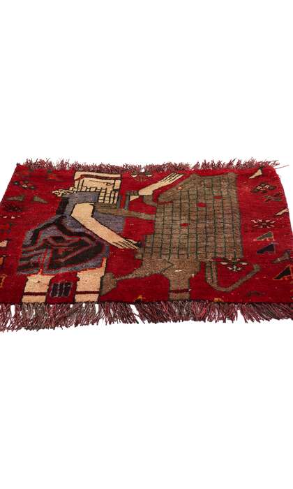 2 x 2 Vintage Persian Shiraz Pictorial Rug 79265