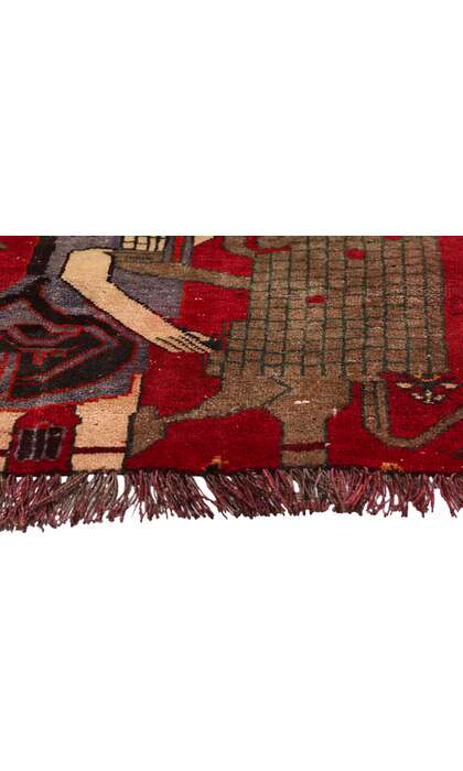 2 x 2 Vintage Persian Shiraz Pictorial Rug 79265