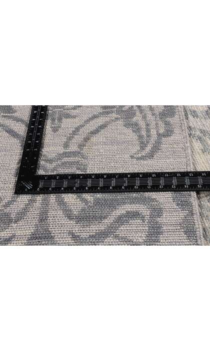 10 x 14 Transitional Blue Gray Damask Ikat Rug 30265