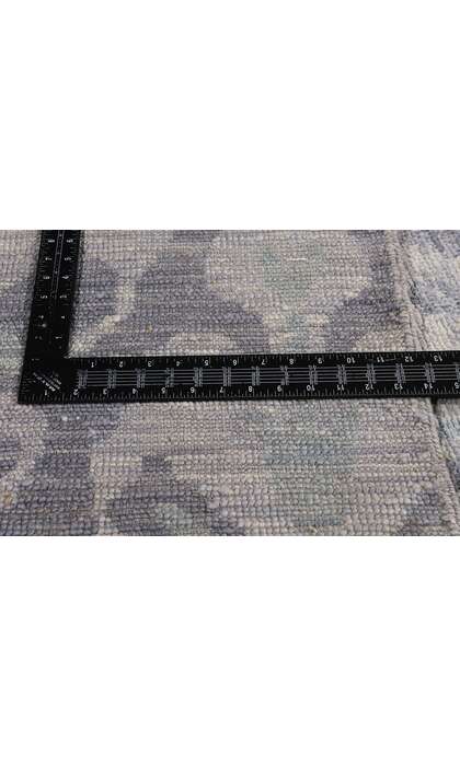 10 x 14 Transitional Blue Gray Ikat Rug 30263