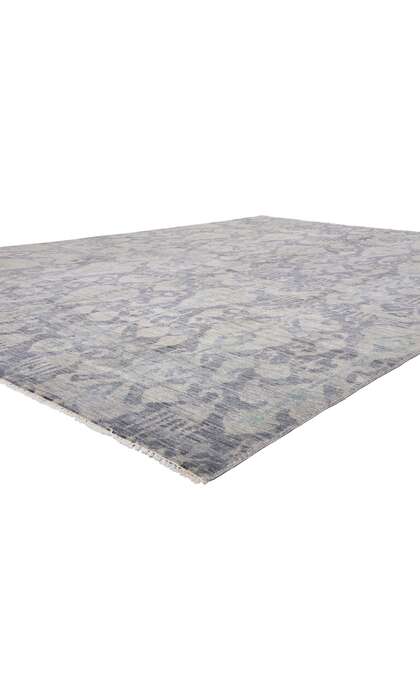 10 x 14 Transitional Blue Gray Ikat Rug 30263