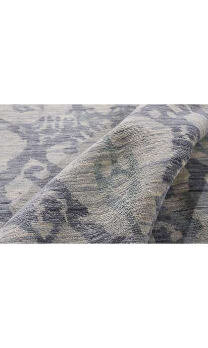 10 x 14 Transitional Blue Gray Ikat Rug 30263
