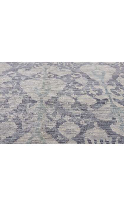 10 x 14 Transitional Blue Gray Ikat Rug 30263