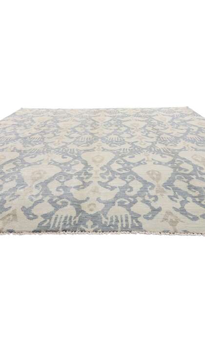 10 x 14 Transitional Light Blue Ikat Rug 30255