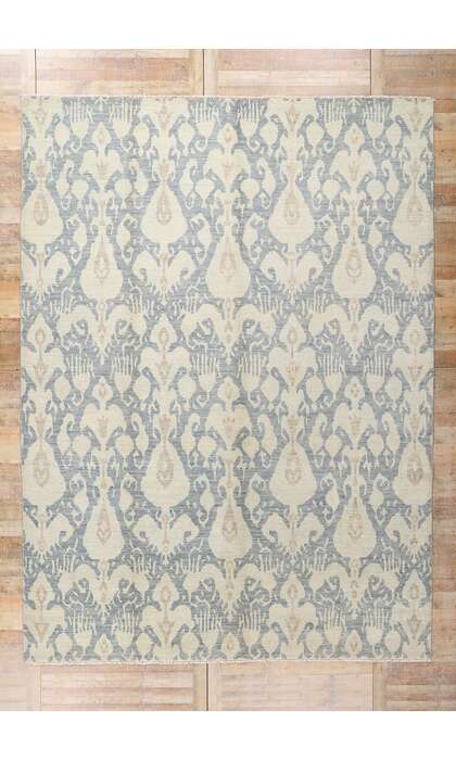 10 x 14 Transitional Light Blue Ikat Rug 30255