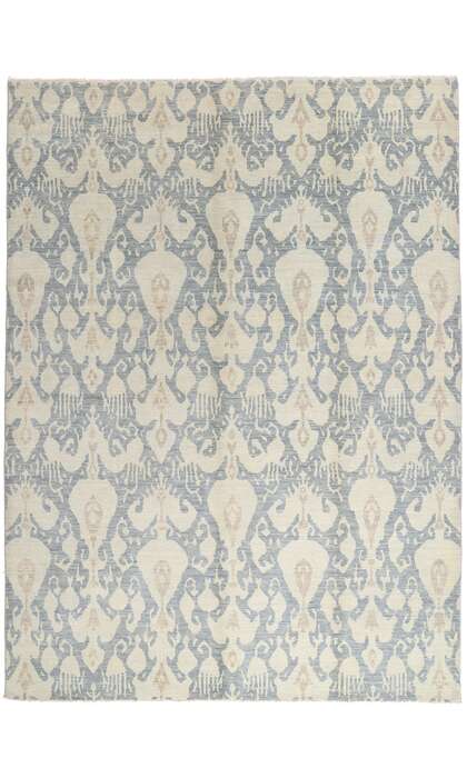 10 x 14 Transitional Light Blue Ikat Rug 30255